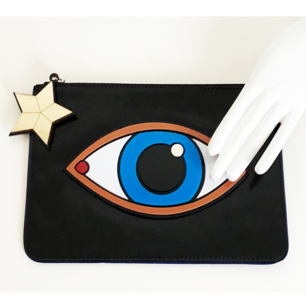 Yazbukey Eye Clutch Bag Black Patent + Dust Bag - Picture 4 of 8